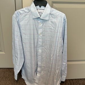 Charles Tyrwhitt men’s blue checkered dress shirt (egyptian cotton)